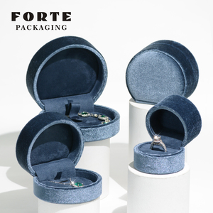 Semicircular Jewelry <b>Box</b> Ring <b>Earring</b> Pendant Packing <b>Box</b> Gift Luxury Customer Logo Ring Packaging Jewelry Velvet <b>Box</b> - Product Image 5