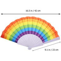 Individuelle Werbe-Partyzubehör Kunststoff-Rippen Faltbarer Fächer Hochzeits- und Festgeschenke Volkskunst Regenbogen-Stoff Faltbarer Handfächer