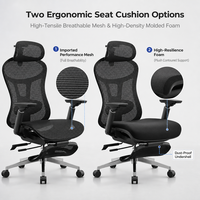Chaise de bureau ergonomique en maille avec base cantilever, support lombaire réglable, accoudoirs 3D, chaise de bureau pour la maison et le bureau