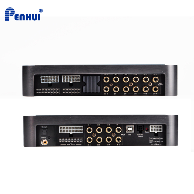768W 12-channel Universal Car DSP Amplifier AB Class for Audio Upgrading Optical Input