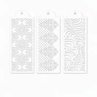 3 pochoirs de décoration de gâteaux en PET de 15,35 x 5,91 pouces (15x39 cm) pour pulvérisation florale