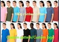 T-shirt en coton de qualité supérieure 180 g/m², personnalisable avec impression, coupe classique unisexe pour hommes, vente en gros