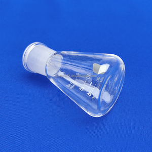 Fabricación de GLS, cristalería de laboratorio, matraz Erlenmeyer, matraz cónico de vidrio de borosilicato con tapón - Product Image 4