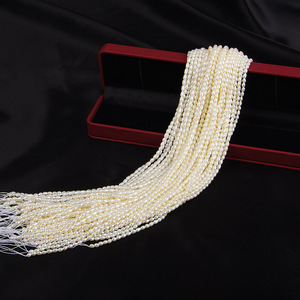 Colliers de perles de riz d'eau douce blanches faites à la main, forte luminosité, dispersion, fabrication artisanale, vente en gros, couleur naturelle - Product Image 4