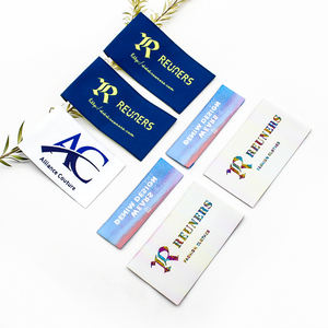 Personalizar logotipo de la marca tejida cuidado de la etiqueta principal para la ropa bolsos de cuero sombrero - Product Image 2