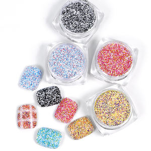 12 couleurs laine tissu <span class=keywords><strong>effet</strong></span> <span class=keywords><strong>sucre</strong></span> ongles paillettes poussière pour hiver laine-like ongles décoration minimum commande 1kg - Product Image 4