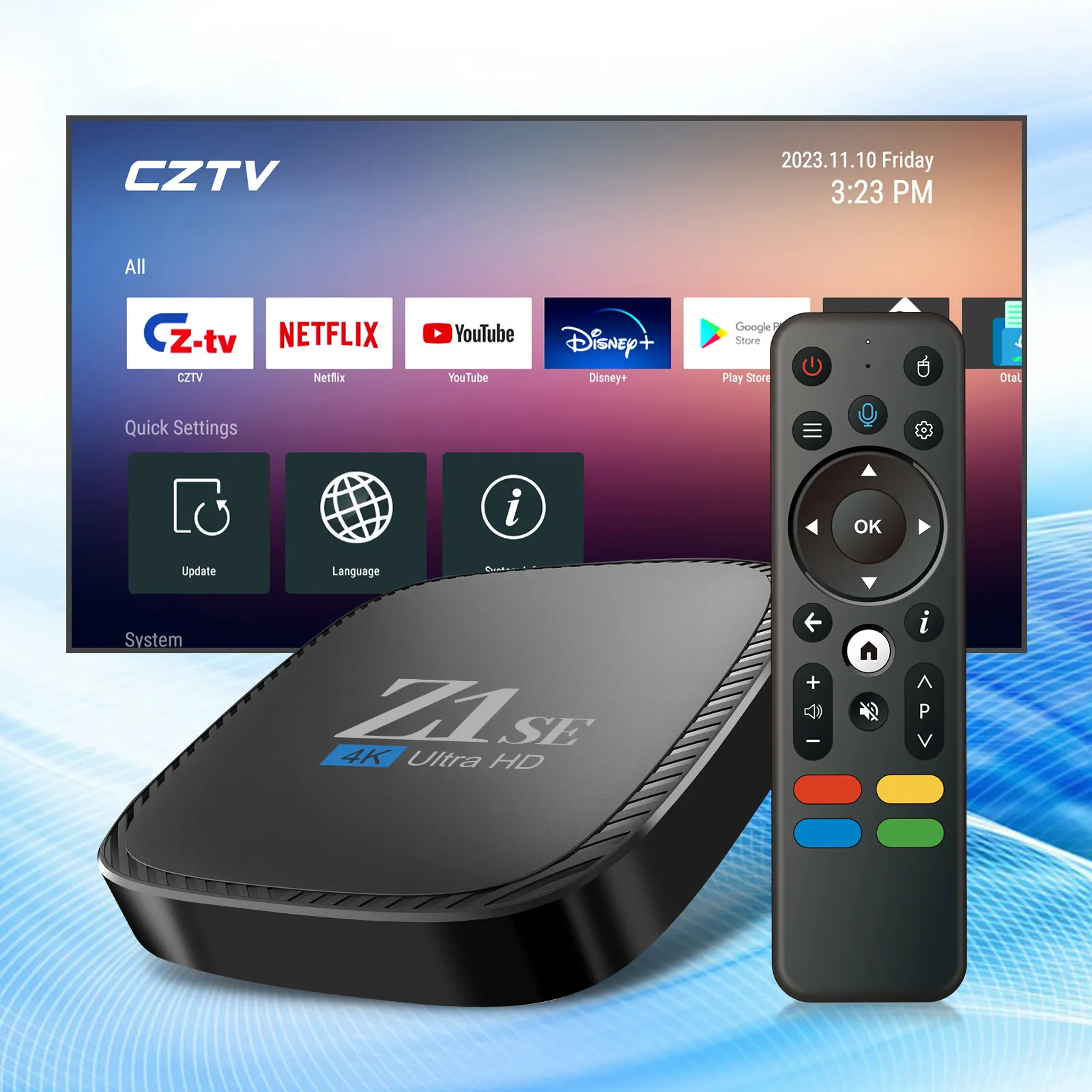 2024 NOVA caixa de tv iptv teste grátis assinatura iptv 4k vídeo OTT ATV smart player Android 11 com H313 fábrica android