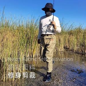 กางเกงลุยน้ำไนลอนกันน้ำสำหรับผู้ชาย ตกปลาแบบฟลายฟิชชิ่ง อุปกรณ์ตกปลาในลำธาร ปิดด้วยซิป ป้องกันรังสียูวี 50 - Product Image 5