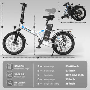 VARUN C20-1 Vélo électrique pliable pour étudiant 20 pouces 250W Assistance à 3 niveaux 48V7.8Ah Frein à disque LCD 25.8KG EU Campus Commute Vente en gros - Product Image 5