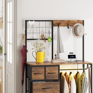 Entrada sala de estar dormitorio rústico marrón zapato almacenamiento tocador estante colgante 6 cajones <span class=keywords><strong>pequeño</strong></span> armario salón árbol <span class=keywords><strong>perchero</strong></span> - Product Image 6