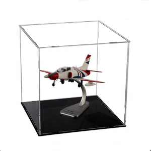 Vitrine de présentation de maquettes de bateaux en acrylique transparente, moderne, portable, antirouille, pré-assemblée, avec base noire - Product Image 3