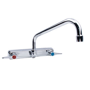 ก๊อกน้ำห้องครัวแบบมืออาชีพทันสมัย ทำจากทองเหลืองชุบโครเมียม ด้ามจับเรียบลื่น คันโยกคู่ ประหยัดน้ำ หัวก๊อกหมุนได้ วาล์วเซรามิก - Product Image 1