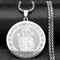 Collier pour homme vintage de haute qualité en titane St. Patrick, pendentif en acier inoxydable, ne se décolore pas