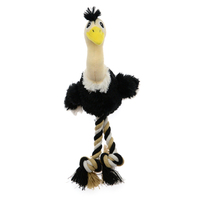 Famipet Fabricant Fournisseur Jouet pour chien en peluche personnalisé doux et moelleux en forme de flamant rose et d'autruche avec sonnettes