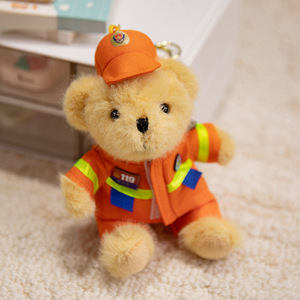 Oso de Peluche de Policía de Dibujos Animados, Muñeco de Peluche para Niños, Llavero de Peluche con Imagen de Oso <span class=keywords><strong>Bombero</strong></span> y Policía de Tráfico, Regalo Perfecto para Niños - Product Image 2