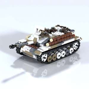 Char d'assaut StuG <span class=keywords><strong>III</strong></span> Ausf.G de la Seconde Guerre mondiale, modèle de char blindé militaire à chenilles complètes, armes de haute technologie, blocs de construction, jouets pour enfants - Product Image 4