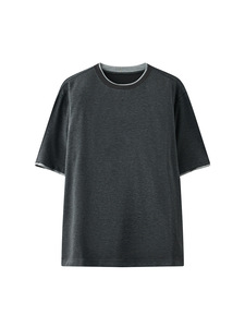 T-shirt Homme Col Rond Ample Personnalisable en Maille Unie de Haute Qualité, Coupe Oversize, Vente en Gros - Product Image 4