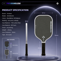 Raquette de pickleball KUMPOO BOUNDLESS Widebody T700 en carbone + noyau en mousse EPP 16 mm 230 g certifiée USAPA & UPA-A, équilibrée