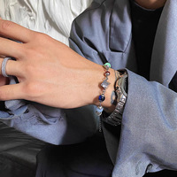 Bracelet à breloques en acier inoxydable Ganku pour hommes seniors européens et américains, style hip-hop, ne ternit pas, accessoires de mode de marque