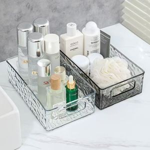 Cubo de almacenamiento de PP transparente moderno, contenedor de plástico, organizador de escritorio multifuncional para uso doméstico, diseño plegable para ropa rectangular - Product Image 4