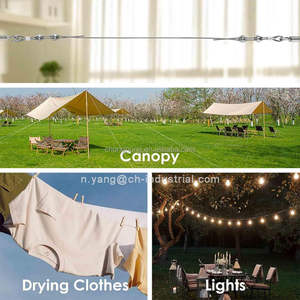 Cordes suspendues tendeur de <span class=keywords><strong>fil</strong></span> Kit de <span class=keywords><strong>suspension</strong></span> de câble en acier enduit de PVC <span class=keywords><strong>transparent</strong></span> 50 '3mm câble en acier inoxydable - Product Image 6