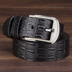 Cinturón Formal de Cuero Vacuno para Hombre, Hebilla Plateada, Diseño Sólido, Duradero, Moldeado en una Sola Pieza, 3.5cm de Ancho, Hecho en Wenzhou - Product Image 2