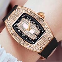 Montres de luxe en acier avec mouvement japonais similaire, design d'usine et fabrication en série, squelette, cristal et diamants, pour marque privée