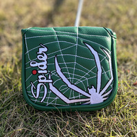 Nouveau pour Web Pattern : Housse de putter à angle droit avec broderie en cuir PU et design protecteur