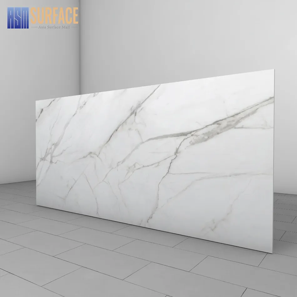 Piedra sinterizada 6mm marmo lastra calacatta bianco 1200x2700mm lastra di porcellana per la decorazione di pareti e pavimenti