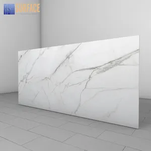 Piedra Sinterizada 6Mm Marmeren Look Plaat Calacatta Wit 1200X2700Mm Porseleinen Plaat Voor Wand-En Vloerdecoratie