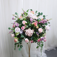 Luxe Soie Floral Conception Mariage Événement Décoration Table Grande Pièce Maîtresse Fleur 70cm 80cm Blanc Artificielle Grande Boule De Fleur
