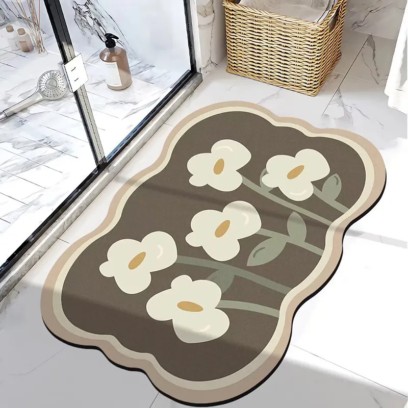 Vendita calda tappetino da bagno Super assorbente antiscivolo fango di diatomee tappeto da bagno ad asciugatura rapida tappetino personalizzato tappetini per porte d'ingresso della cucina