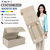 Caja de Regalo Premium Negra al por Mayor con Logotipo Personalizado, Caja de Embalaje Magnética de Cartón para Extensiones de Cabello, Paquete Grande de Lujo