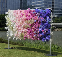 Panneau mural floral artificiel rose en hortensias pour décoration de mariage, fête, baby shower, ou douche nuptiale