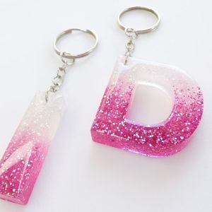 Porte-clés personnalisé en résine avec initiale, porte-clés fait main, breloque décorative colorée pour sac et cadeau unique - Product Image 6