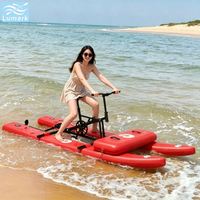 Vélo aquatique à pédales à pontons plats, 1 place, cadre en aluminium avec coussin d'air avant, léger, pour la mer, pliable, de Chine, Lumark