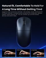Ratón para Juegos SMAILWOLF M9/M9 Pro, Sensor PAW3311, 12000DPI, 1000Hz de Frecuencia de Sondeo, Tri-Modo, Luz RGB, 70g, Ratón Inalámbrico Ligero