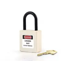 Mini Shackle 25mm Padlock Thermoplastic Mini Small LOTO Padlock With 25MM Steel Shackle And White Nylon Body For Industrial Conductive Areas