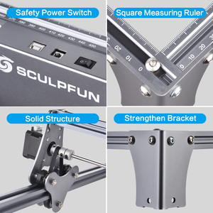 Machine de gravure et de découpe laser à diode SCULPFUN S6 30W pour le bois, graveur laser portable de bureau - Product Image 5
