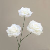 Fleurs artificielles en soie et plastique blanches, faites à la main, longue durée, pour mariage, Noël : roses, phalaenopsis, lys, étoiles
