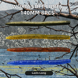 เหยื่อตกปลาซิลิโคนอ่อนนุ่มรูปหนอนปลอมเหยื่อปลอมสำหรับตกปลา8ชิ้นแม่น้ำทะเลสาบ10กรัม - Product Image 2