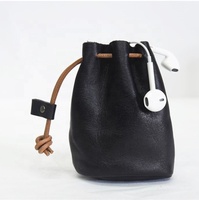 Pochette en cuir véritable de qualité supérieure, jolie pochette en cuir noir souple, porte-monnaie, petite pochette pliable pour écouteurs