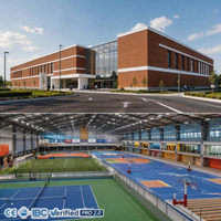 Structure en acier préfabriquée durable et écologique pour arène sportive intérieure, solution tout-en-un pour la construction de gymnases et clubs sportifs, galvanisation à chaud