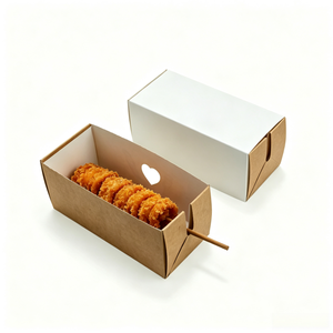 Customizable Korean Cheese Corn <strong>Dog</strong> Box 5 Corn <strong>Dogs</strong> Stick Divider Recycled Paperboard Foldable Design Embossed Printing Milk - Product Image 1