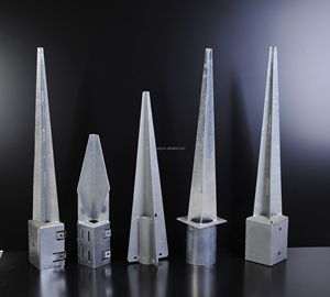 Miễn phí mẫu 36x4x4 inch bằng gỗ hàng rào bài Neo nhúng nóng thép mạ kẽm tường Neo mặt đất Spike loại - Product Image 2