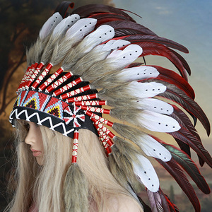 Nouvelle Couronne <span class=keywords><strong>de</strong></span> Plumes Style Ethnique, Coiffe <span class=keywords><strong>de</strong></span> Performance Tribale Extravagante Style Antique, Bijoux <span class=keywords><strong>de</strong></span> Spectacle pour Enfants - Product Image 4