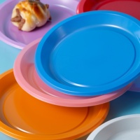 Ensemble jetable personnalisé de couleurs mélangées Disque en plastique pour fête Ensemble de vaisselle pour biscuits et gelée