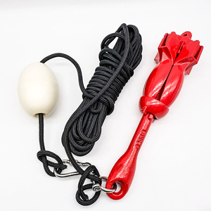 1.5kg thuyền thép carbon gấp Neo Biển Gấp grapnel Neo Kit Bốn móng mạ kẽm Neo đỏ cho câu cá kayak - Product Image 6