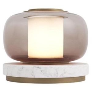 Lampe de table moderne en marbre avec abat-jour en verre, lumière LED à commande tactile pour salon, chambre à coucher, design nordique - Product Image 2
