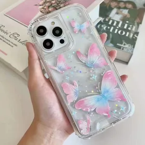 Prodotti di vendita caldi Design Glitter + Cover per pittura 2024 custodie per cellulari di Design di ultimo stile per iphone15 14 13 12 11Pro Xs Max